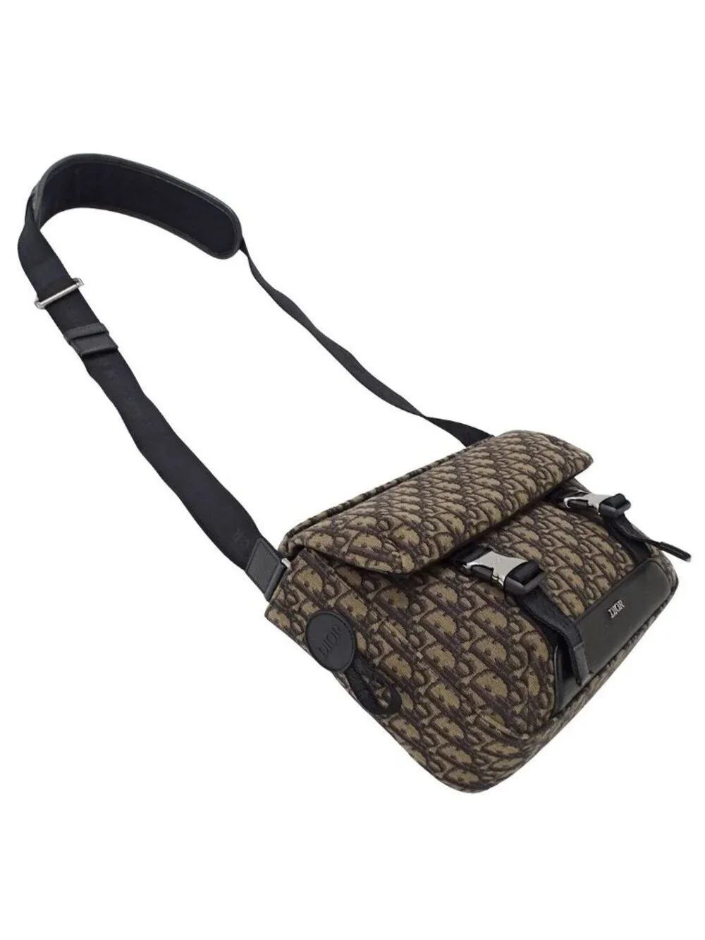 Dior Shoulder Bag Oblique Jacquard Hit the Road Brown